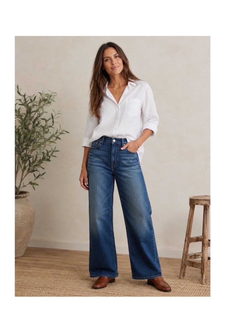 Alex Mill Alek Relaxed Wide Leg Jeans in Paris Medium Wash